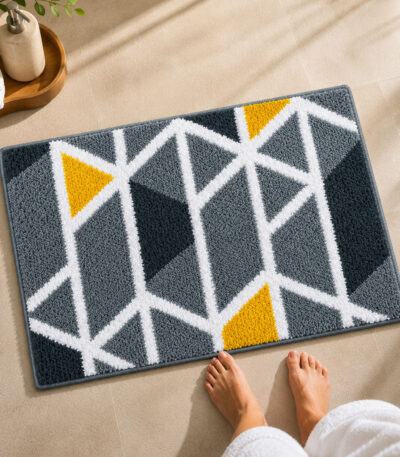 Mosaic Grey Bathroom Mat