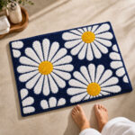 Flower Blue Bathroom Mat