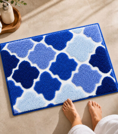 Ellipse Blue Bathroom Mat