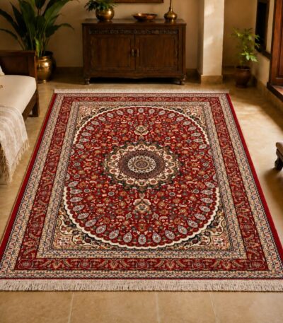 Crimson Oval Persian Carpet