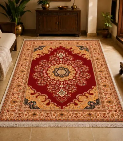 madeinnortheast-Golden Scallop Persian Carpet