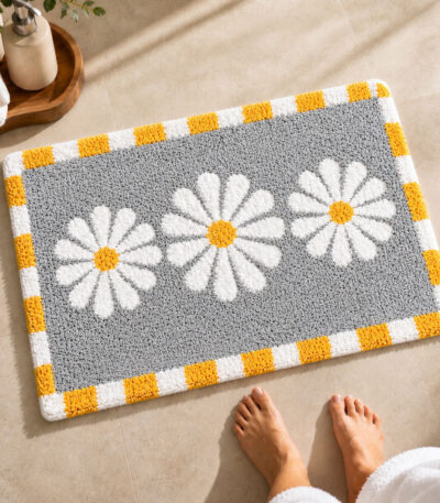 Blossom Grey Bathroom Mat