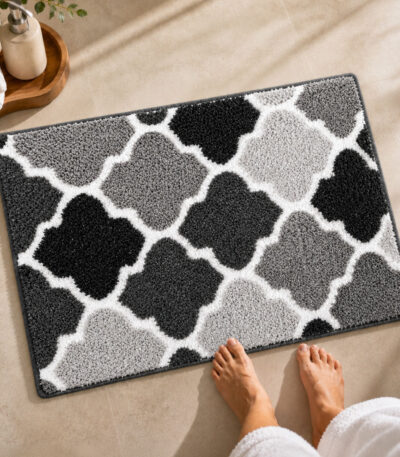 Ellipse Grey Bathroom Mat