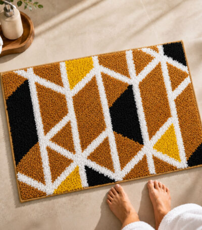 Mosaic Beige Bathroom Mat