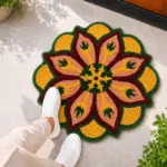 madeinnortheast-Lotus Swirl Rangoli Doormat