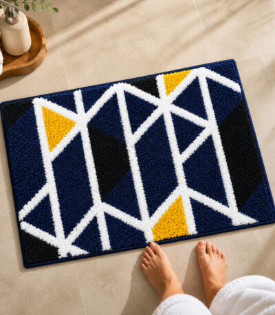 Mosaic Blue Bathroom Mat