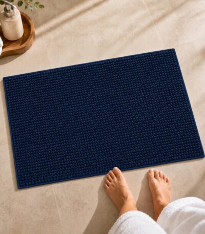 Shaggy Blue Bathroom Mat