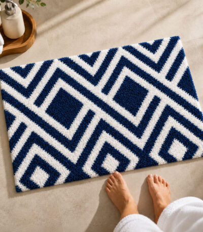 ED Blue Bathroom Mat