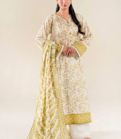 2PC stitched Printed Lawn Shirt & Dupatta | KSD-3827