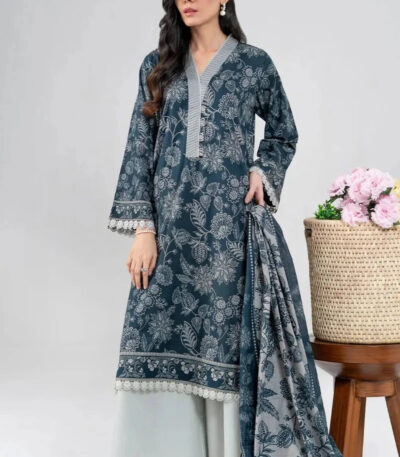 2PC stitched Printed Lawn Shirt & Dupatta | KSD-4099