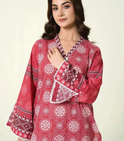2PC stitched Printed Lawn Shirt & Dupatta | KSD-4100