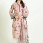 2PC Stitched Printed Lawn Shirt & Dupatta | RTW-KSD-3873