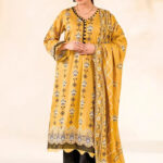 2PC Stitched Printed Lawn Shirt & Dupatta | RTW-KSD-3874