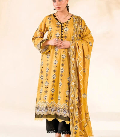 2PC Stitched Printed Lawn Shirt & Dupatta | RTW-KSD-3874
