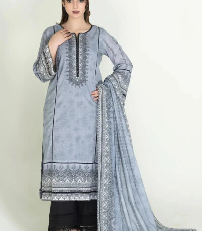 2PC Stitched Printed Lawn Shirt & Dupatta | RTW-KSD-3876
