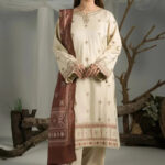 3PC Embroidered stitched Cambric Suit KCCE-4218