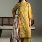 3PC Embroidered stitched Cambric Suit KCCE-4221
