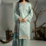 3PC Embroidered stitched Cambric Suit KCCE-4222