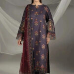 3PC Embroidered stitched Cambric Suit KCCE-4225