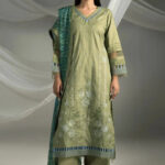3PC Embroidered stitched Cambric Suit KCCE-4228