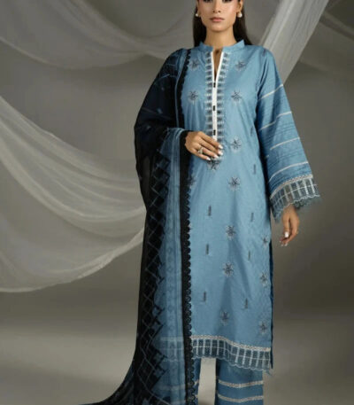3PC Embroidered stitched Cambric Suit KCCE-4230