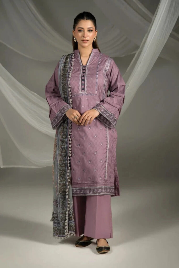 3PC Embroidered stitched Cambric Suit KCCE-4231