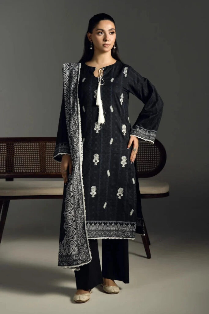3PC Embroidered stitched Cambric Suit KCCE-4295