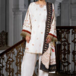 3PC Embroidered stitched Khaddar Suit KHE-4279