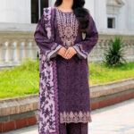 3PC Embroidered stitched Khaddar Suit KKHE-4250