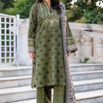 3PC Embroidered stitched Khaddar Suit KKHE-4252