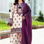 3PC Embroidered stitched Khaddar Suit KKHE-4253