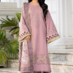 3PC Embroidered stitched Khaddar Suit KKHE-4275