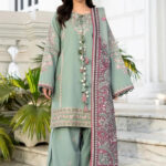 3PC Embroidered stitched Khaddar Suit KKHE-4276