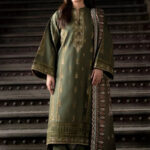 3PC Embroidered stitched Khaddar Suit KKHE-4278