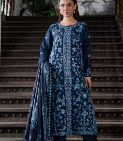 3PC Embroidered stitched Khaddar Suit KKHE-4283
