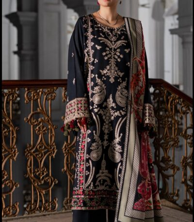 3PC Embroidered stitched Khaddar Suit KKHE-4284