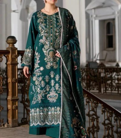 3PC Embroidered stitched Khaddar Suit KKHE-4286