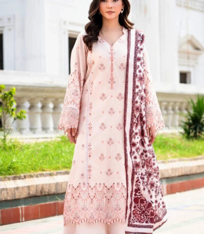 3PC Embroidered stitched Khaddar Suit KKHE-4289