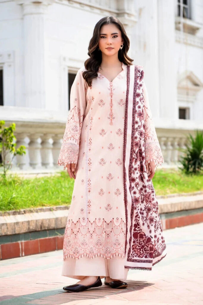 3PC Embroidered stitched Khaddar Suit KKHE-4289