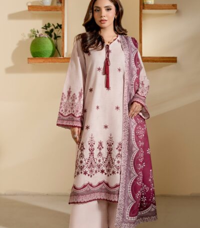 3PC Embroidered stitched Khaddar Suit KKHE-4290