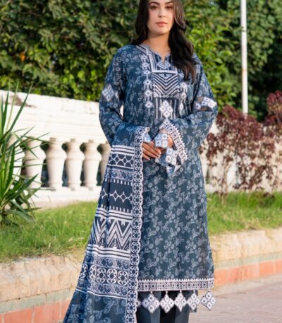 3PC Embroidered stitched Khaddar Suit KKHE-4291