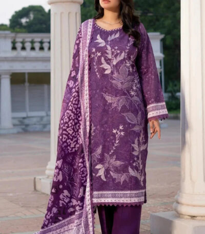 3PC Embroidered stitched Khaddar Suit KKHE-4293