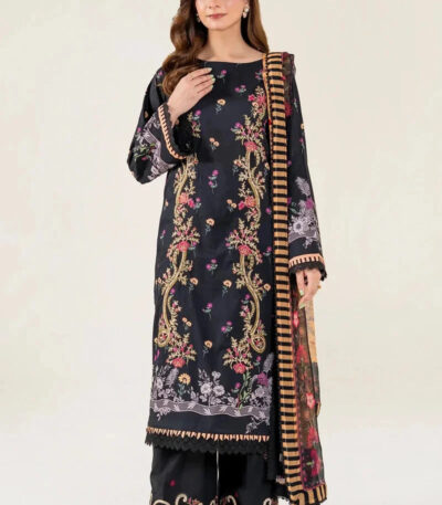 3PC Embroidered stitched Lawn Suit KC-4013