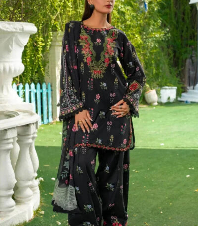 3PC Embroidered stitched Lawn Suit KC-4145