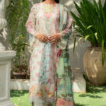 3PC Embroidered stitched Lawn Suit KC-4146