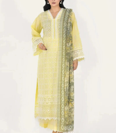 3PC Embroidered stitched Lawn Suit | KCE-4014