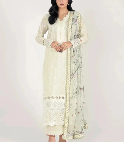 3PC Embroidered stitched Lawn Suit | KCE-4015