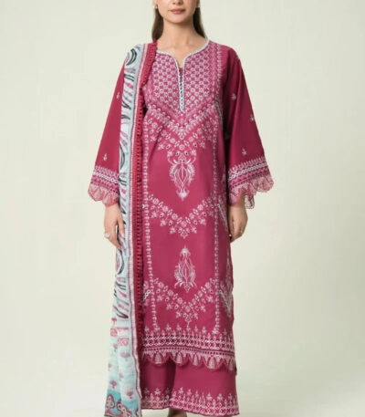 3PC Embroidered stitched Lawn Suit | KCE-4084