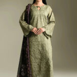 3PC Embroidered stitched Lawn Suit | KCE-4092