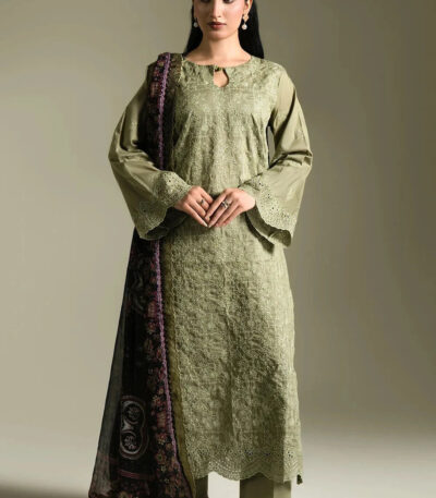 3PC Embroidered stitched Lawn Suit | KCE-4092